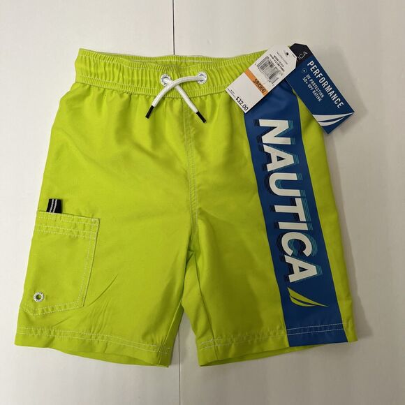 Nautica Performance Swimsuit Swim Trunks Boys S Sz 4 50+ UPF Protection Shorts - Picture 2 of 7